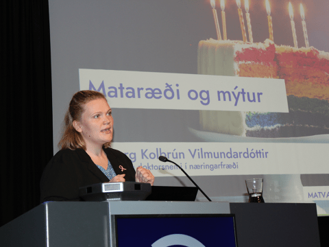 Vilborg Kolbrún Vilmundardóttir doktorsnemi í næringarfræði fjallaði um mataræði og mýtur.